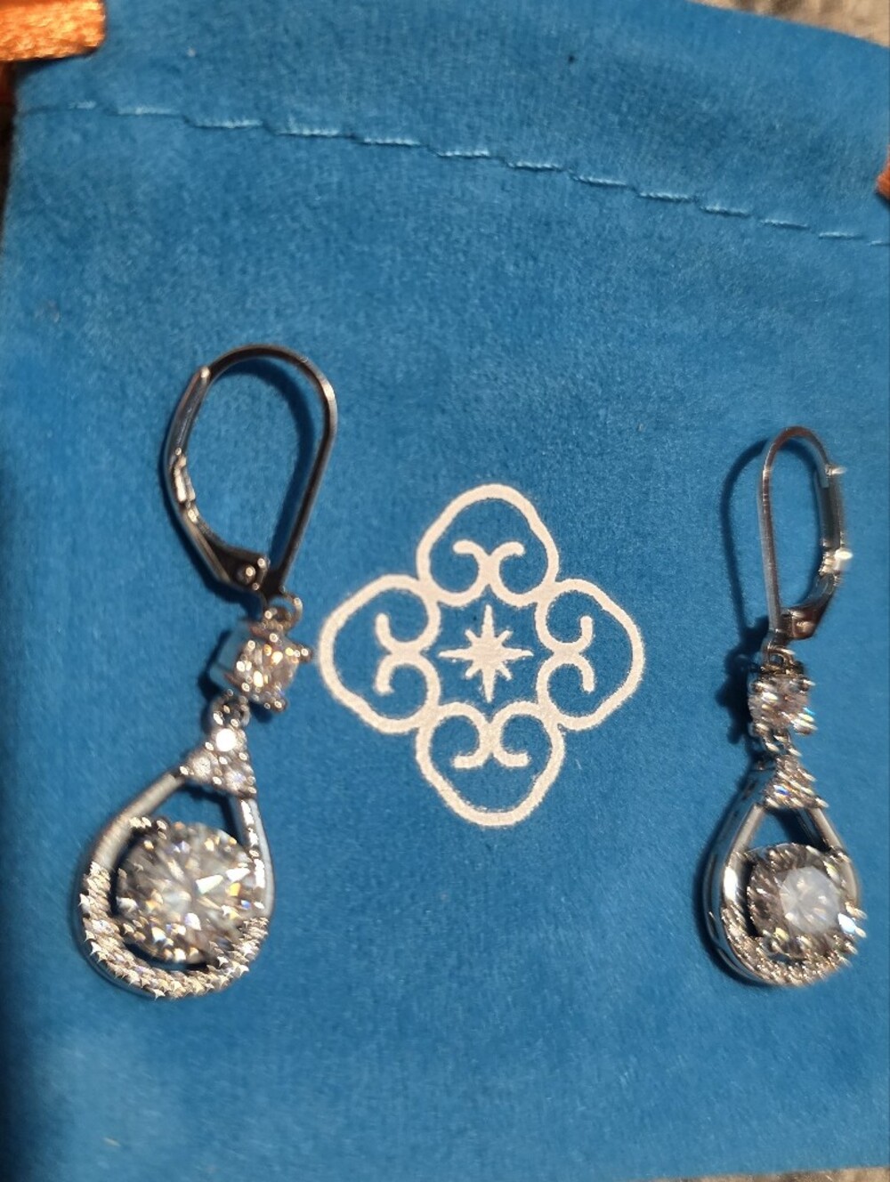 Teardrop Moissanite Dangle Earrings